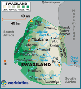 swaziland map